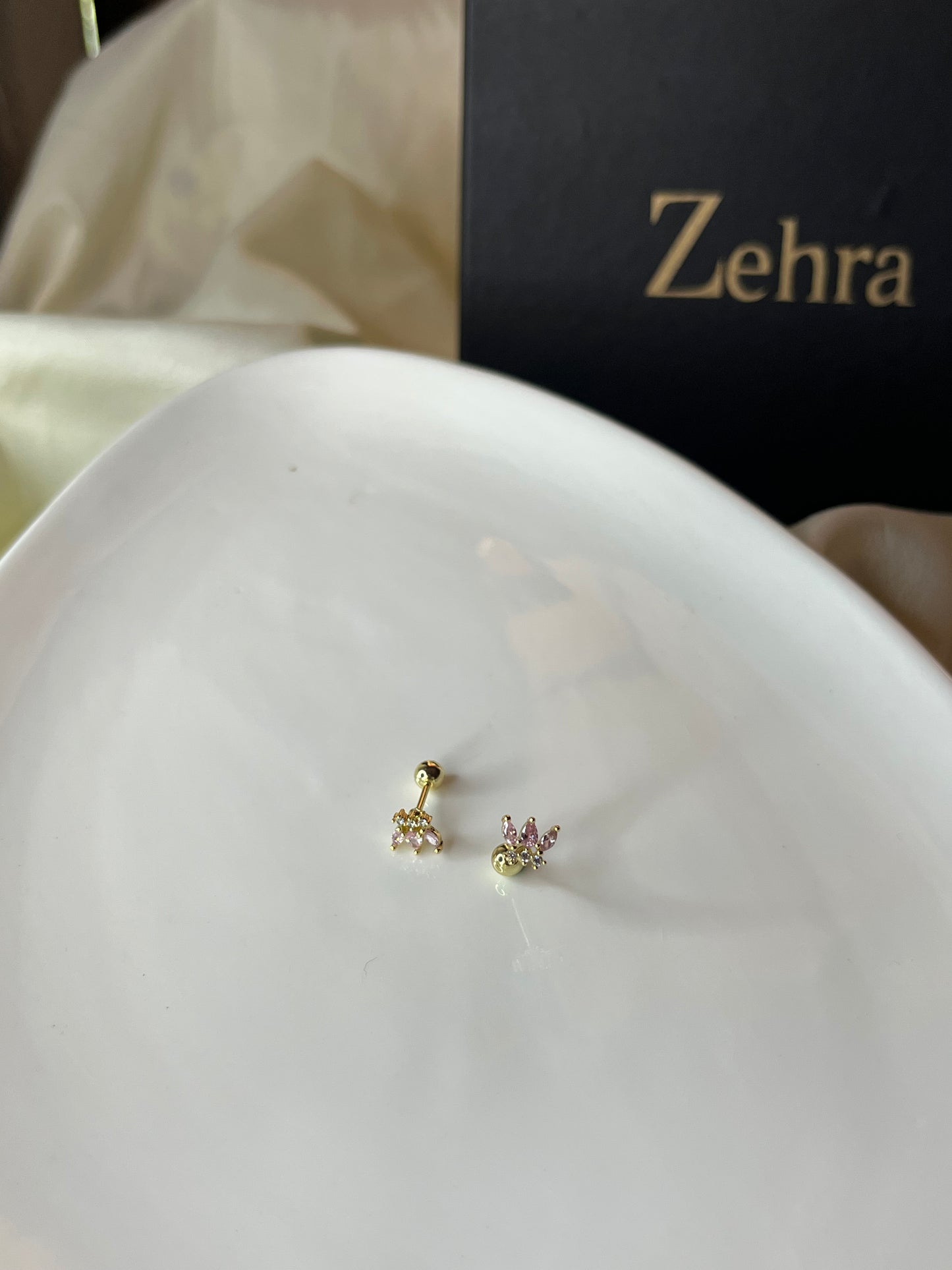 Pink Lotus Stud Pair