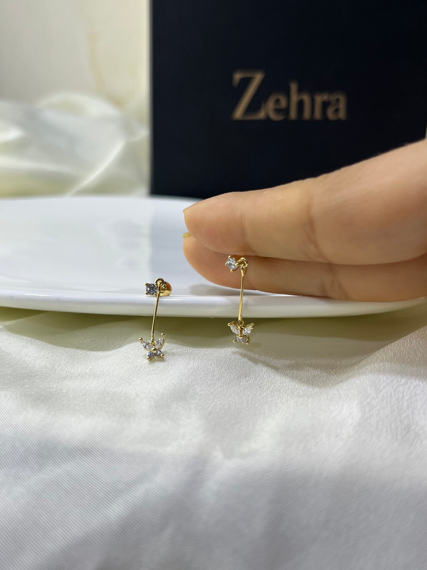 Butterfly Hanging Studs Pair