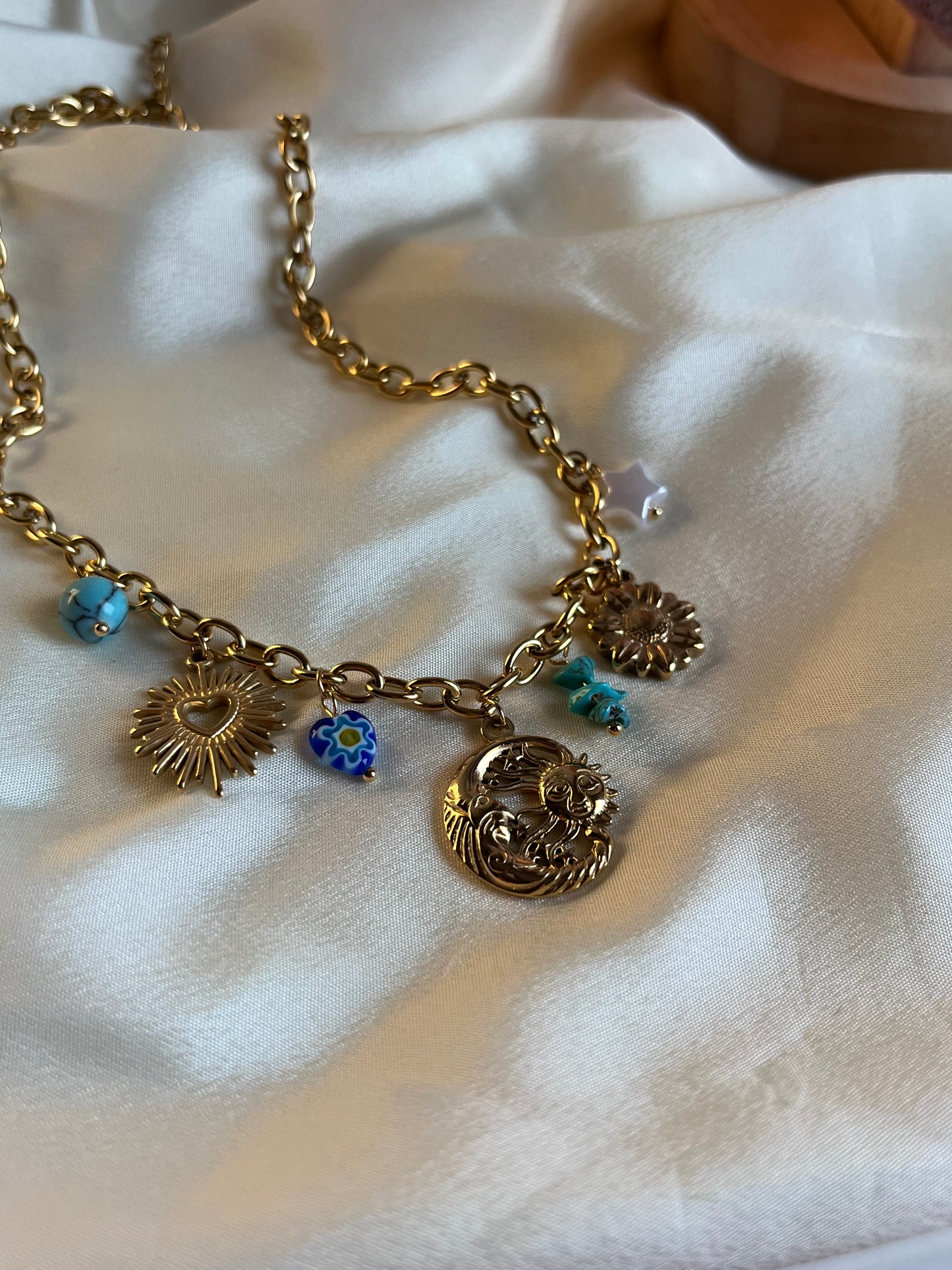 Sun moon necklace