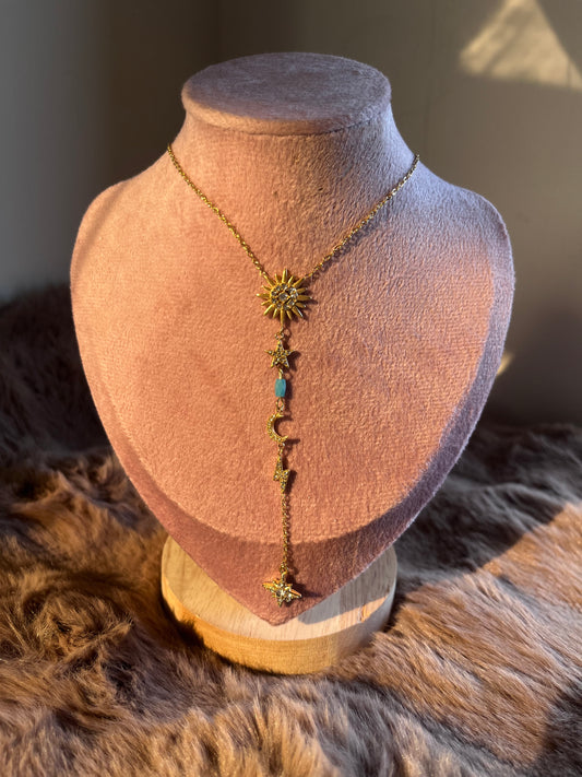 Sun and moon drop chain