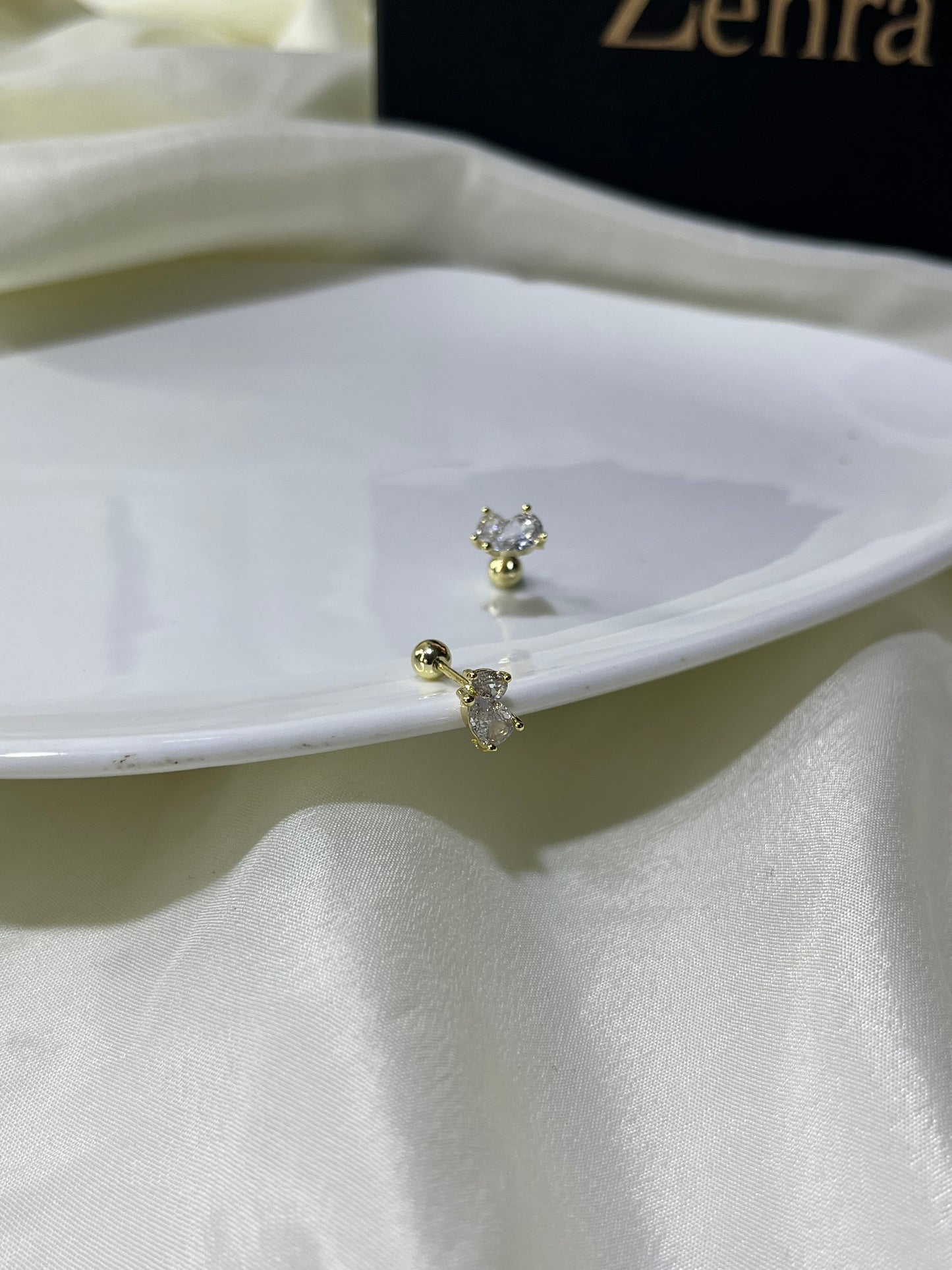 Dual Stone Stud	 Pair