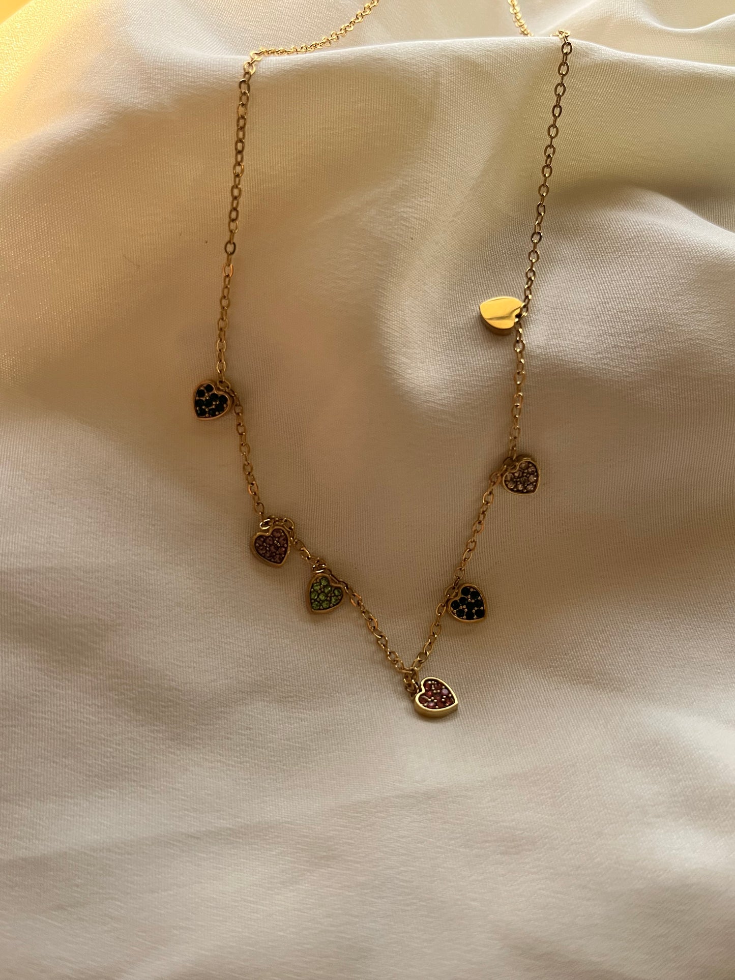 Studded heart chain
