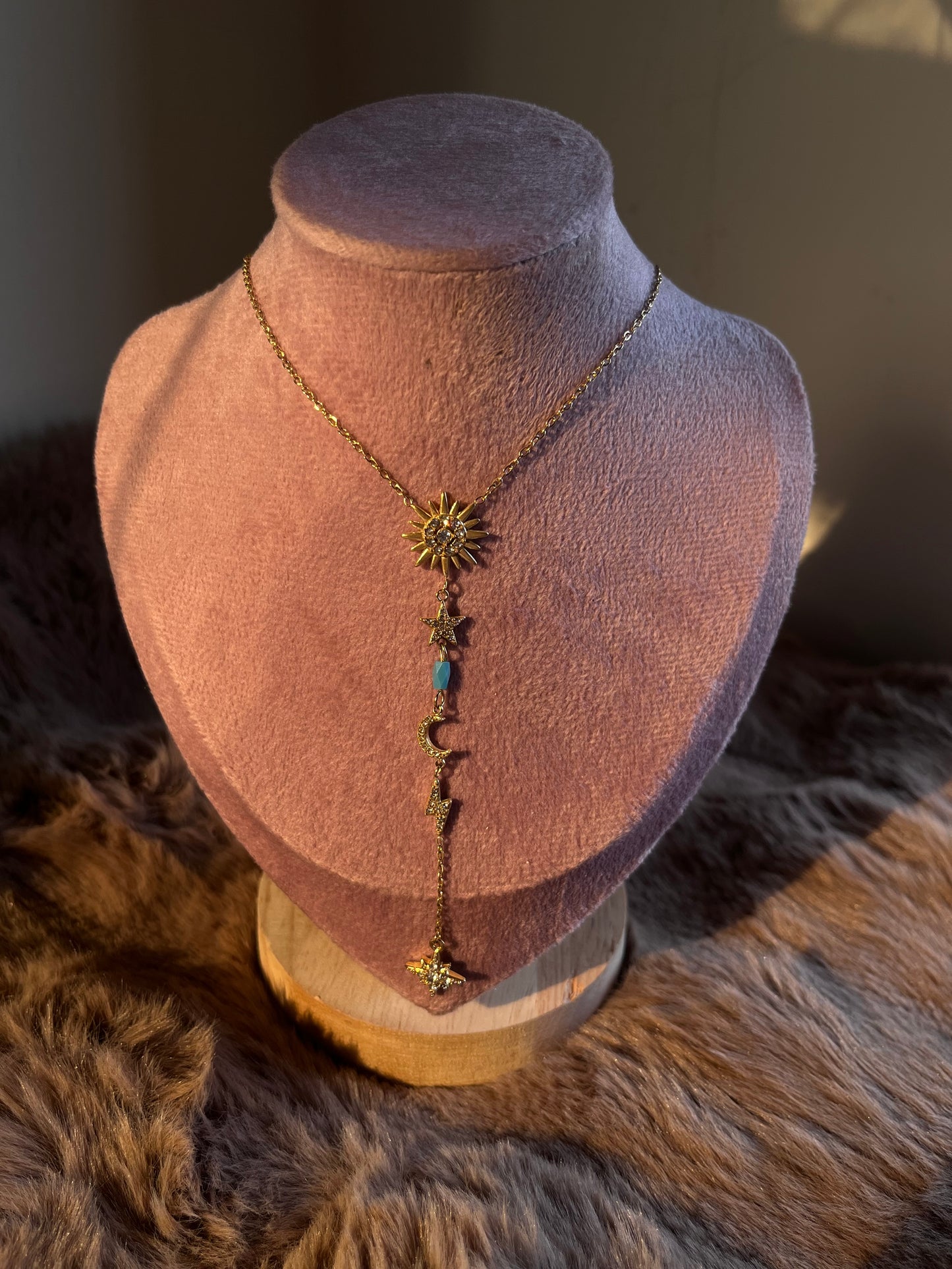 Sun and moon drop chain