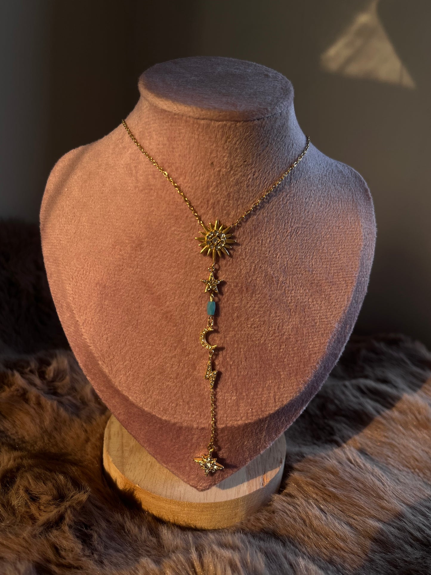 Sun and moon drop chain