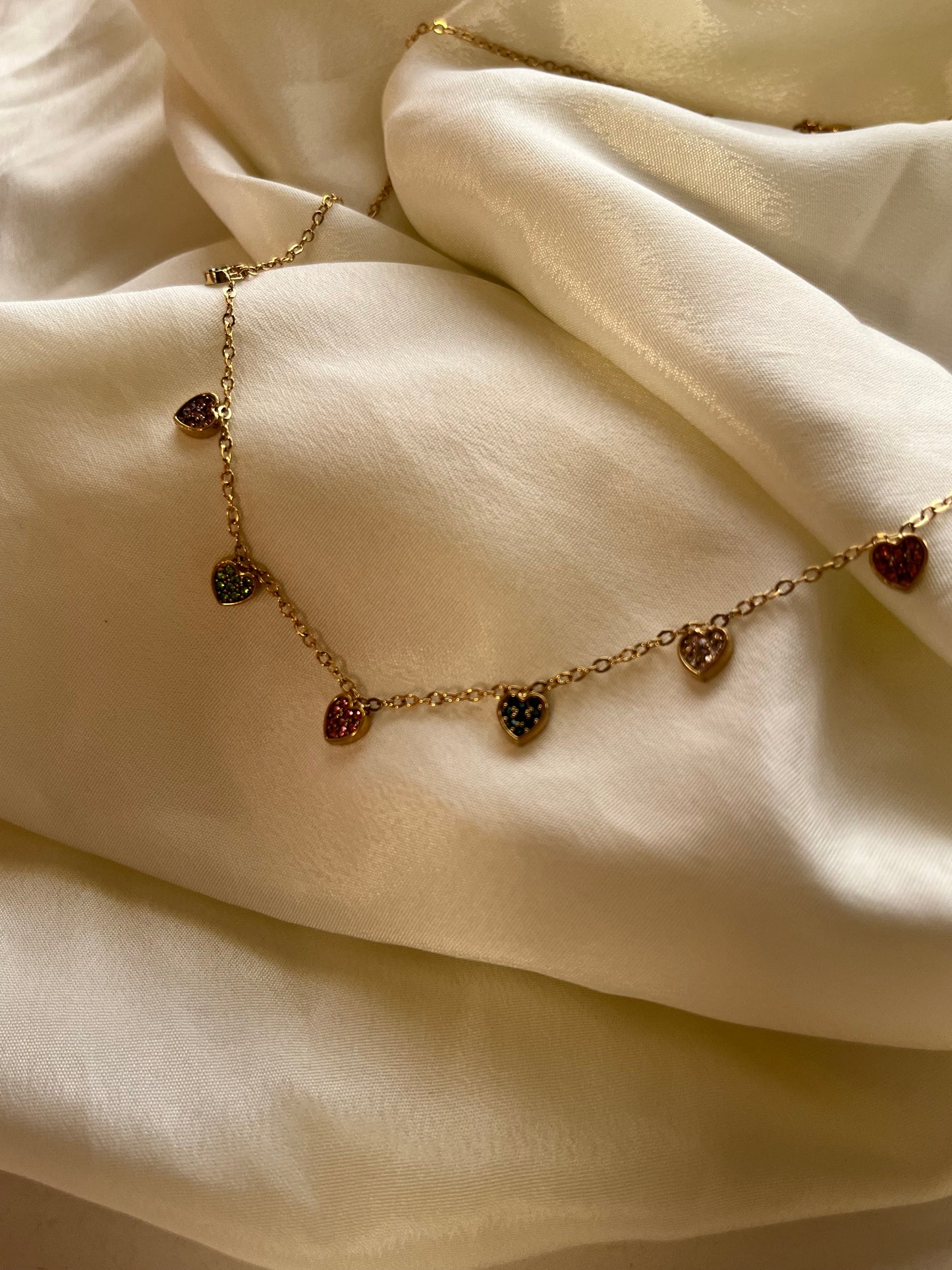 Studded heart chain