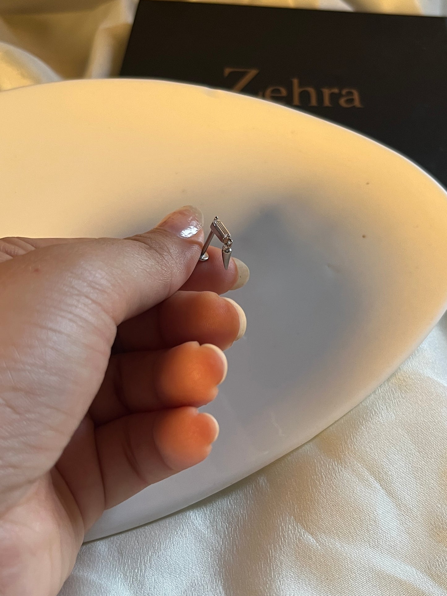 Silver Hanging Single Stud