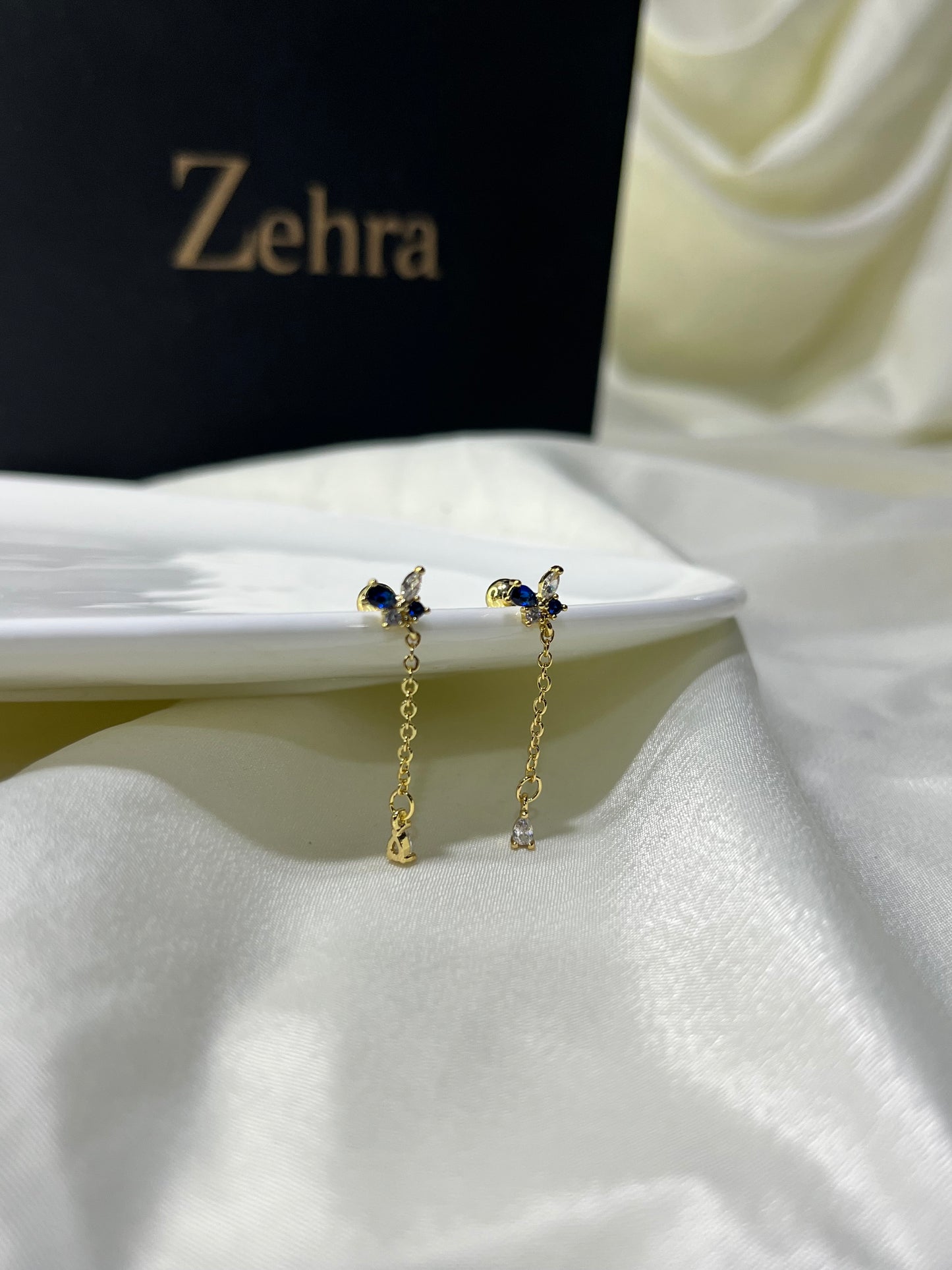 Blue Studded Hanging Pair