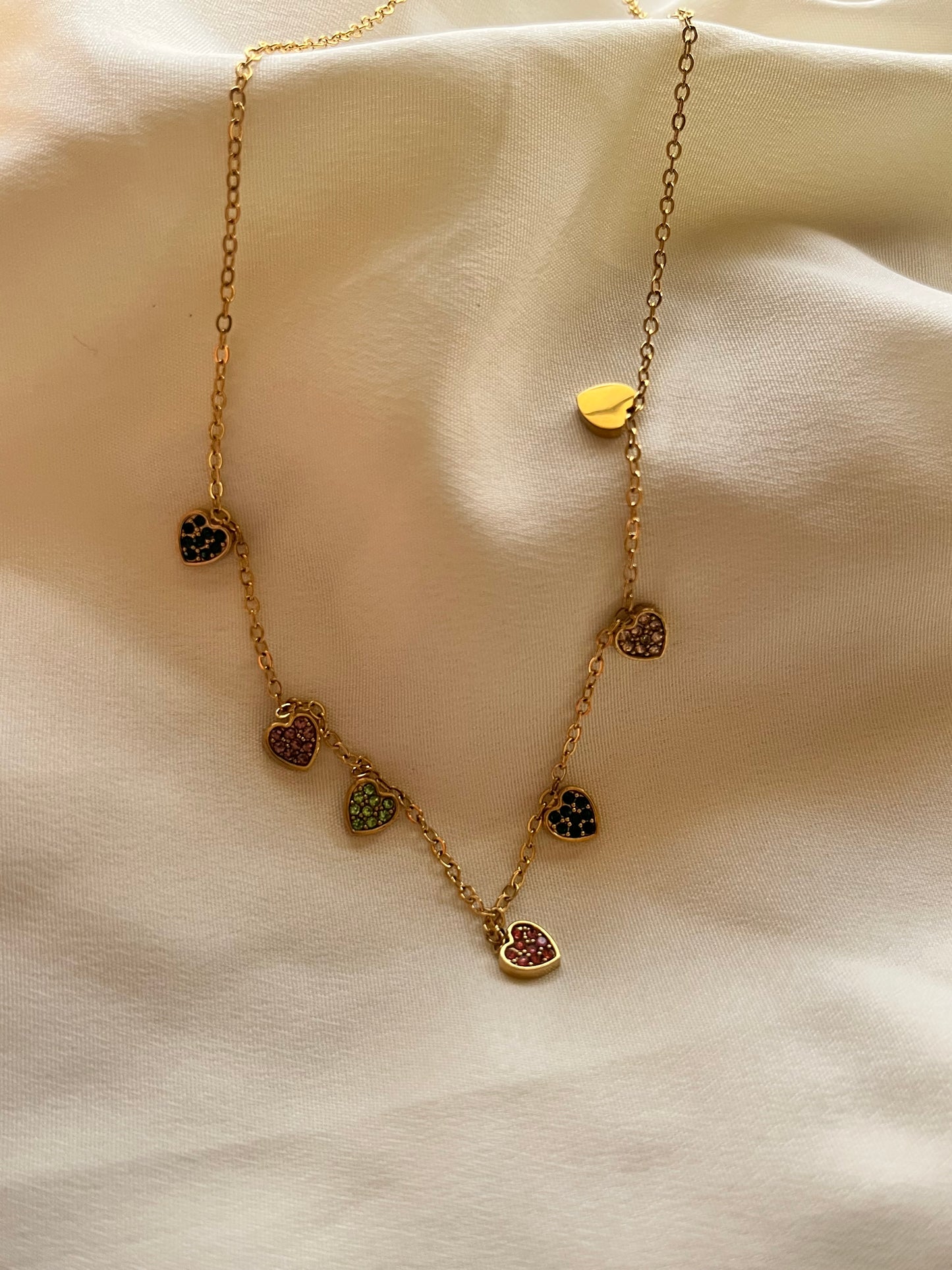 Studded heart chain