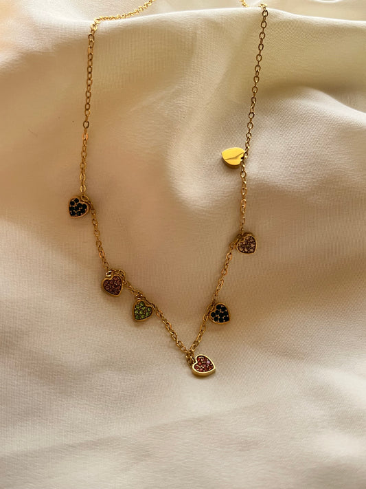 Studded heart chain