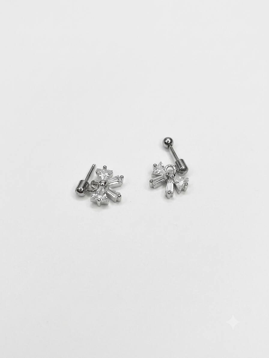 Bow Silver Helix (pair)