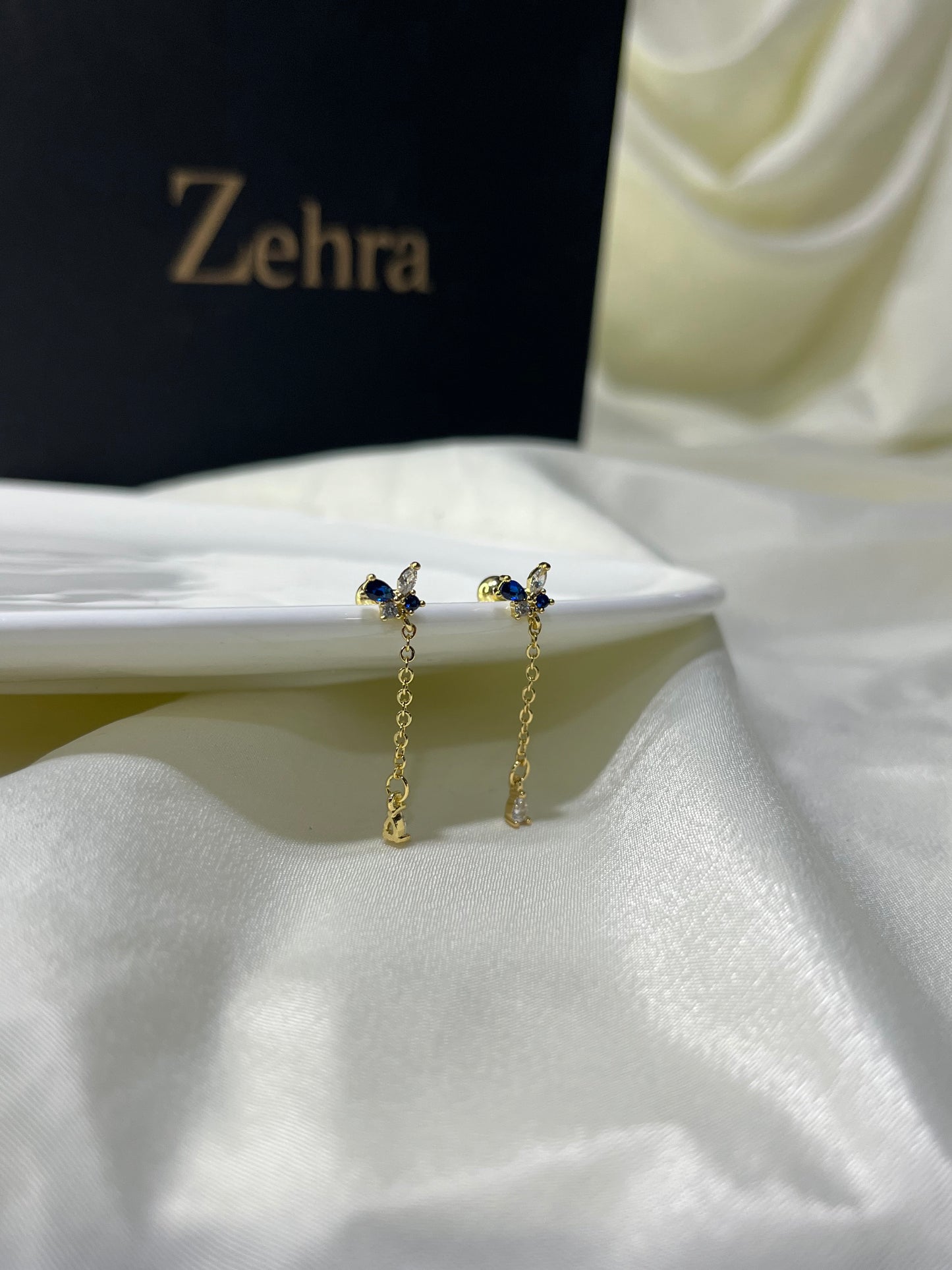 Blue Studded Hanging Pair