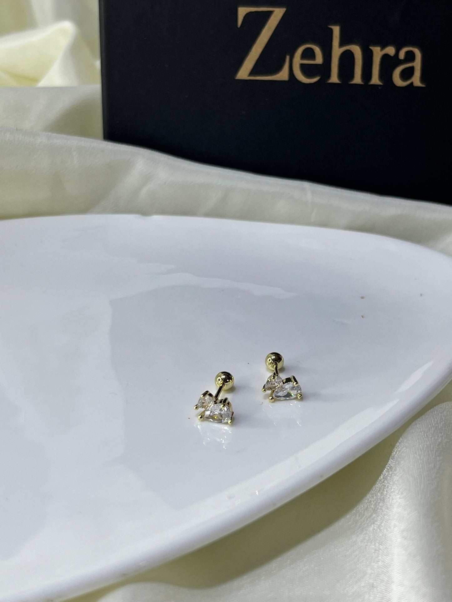 Dual Stone Stud	 Pair