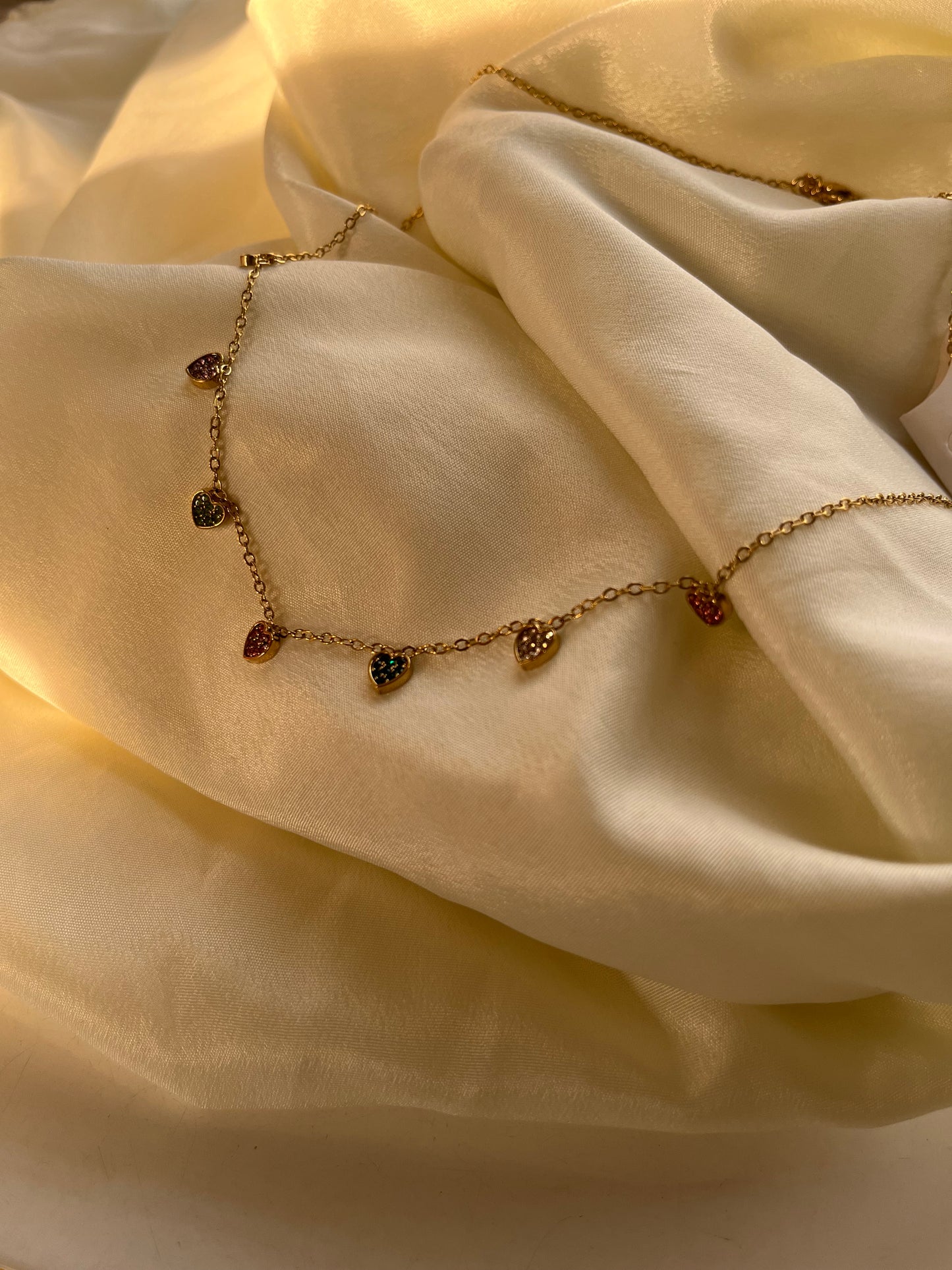Studded heart chain