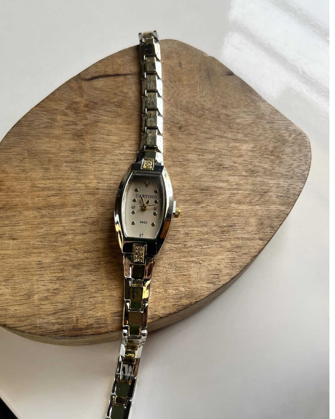 Silver and Golden watch